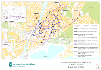 Itinerarios de las procesiones para el Domingo de Ramos 2019