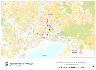 Itinerario Domingo de Resurrección Semana Santa de Málaga