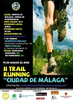 Cartel Trail Running Ciudad de Málaga 2015