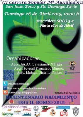 Cartel Carrera Popular María Auxiliadora 2015 Málaga Salesianos