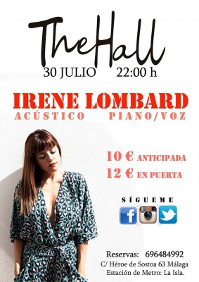 Cartel de concierto de Irene Lombard Málaga 2015