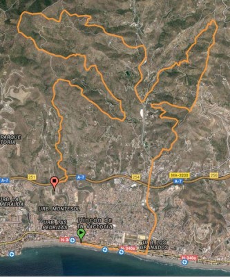 Recorrido Trail La Capitana 2016 Rincón de la Victoria