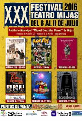 cartel del XXX Festival de Teatro de Mijas 2016