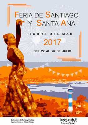 Cartel de la Feria Torre del Mar 2017. Santiago y Santa Ana