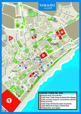 Zonas de aparcamiento para el Festival Aéreo 2022 en Torre del Mar