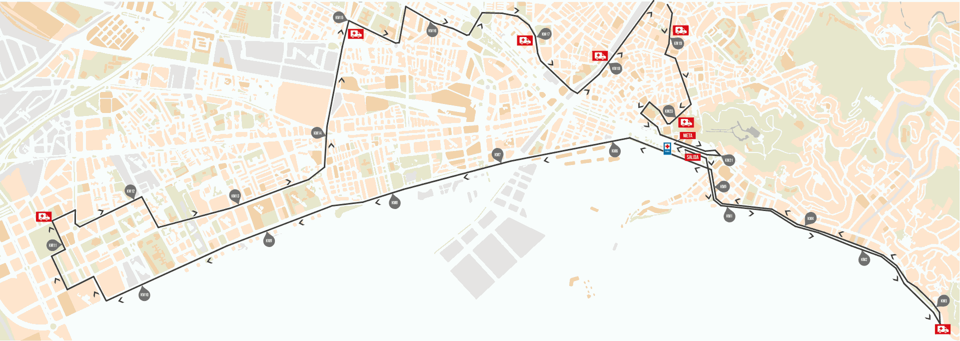 Recorrido de la Media Maratón de Málaga 2020