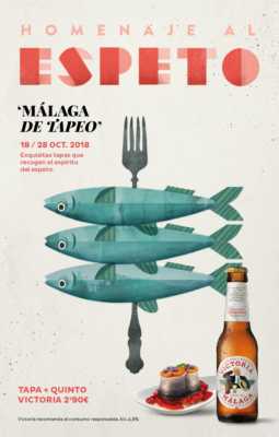 Cartel del Málaga de Tapeo 2018. Homenaje al espeto