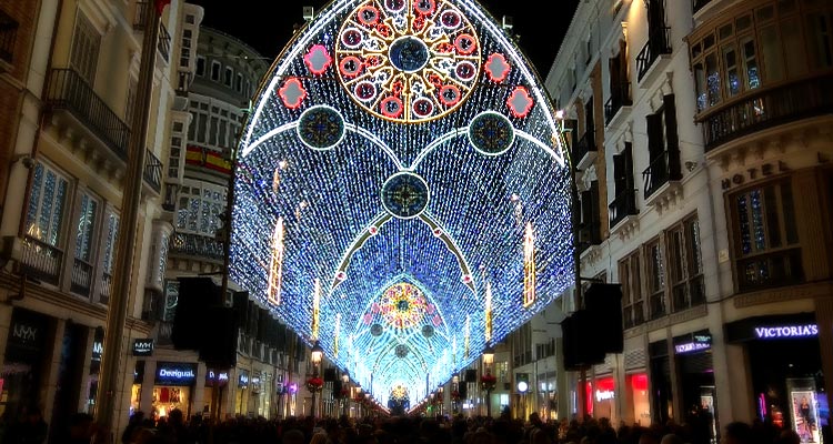 Luces de Navidad de Málaga 2018-2019 en calle Larios
