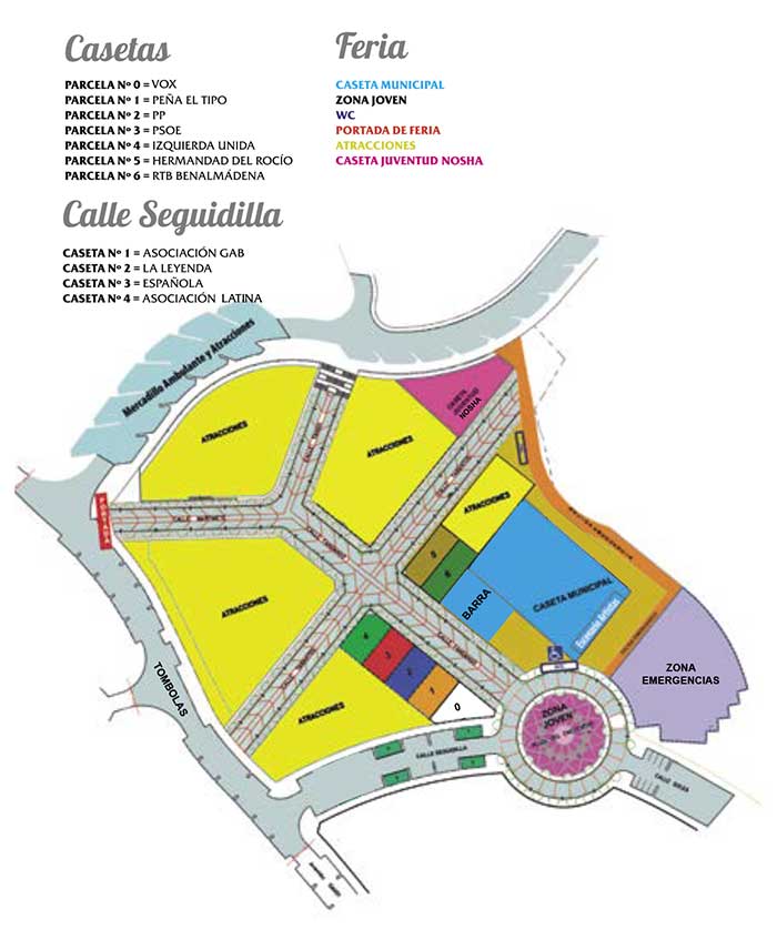 Plano del recinto ferial en Arroyo de la Miel 2022