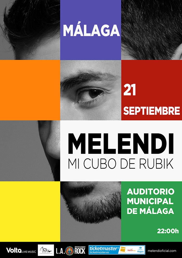 Melendi en concierto en Málaga. Gira Cubo de Rubik 2019