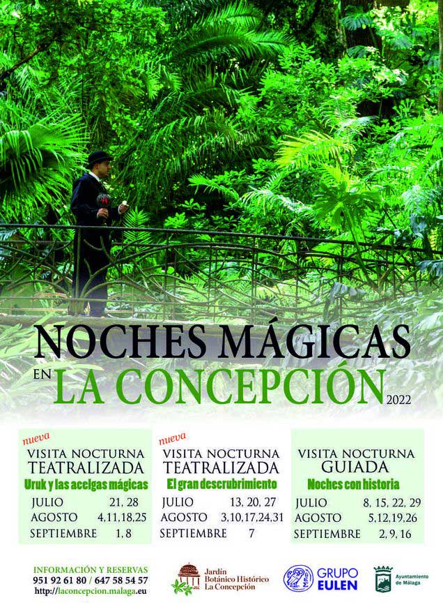 Visitas nocturnas al Jardín Botánico de La Concepción 2022. Noches Mágicas